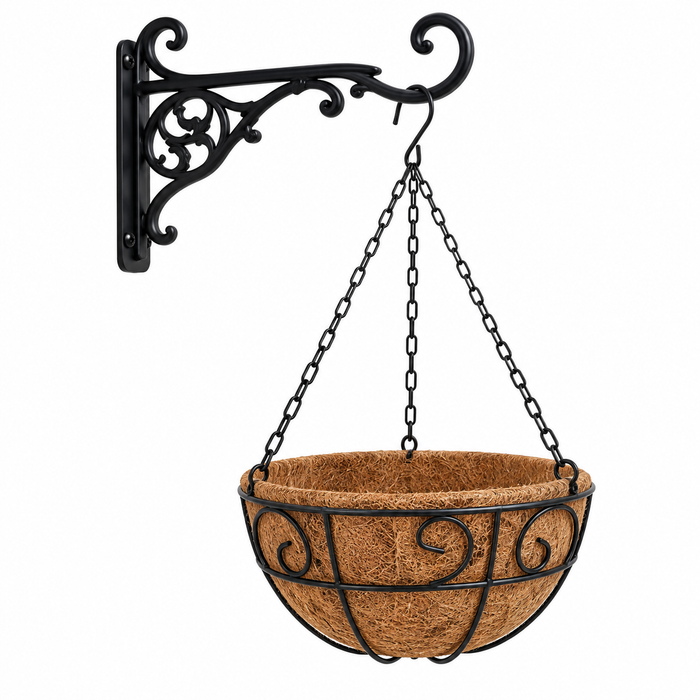Elverne Metal Hanging Basket with Coir Liner Ø-30.5 CM X H-15.2 CM Caelvorne