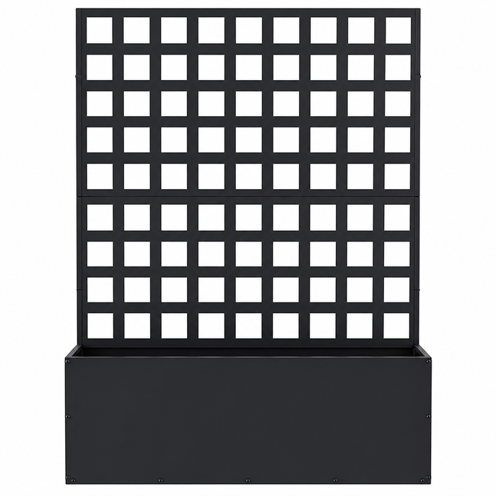 Vesper Grid Trellis Trough Planter Black Caelvorne
