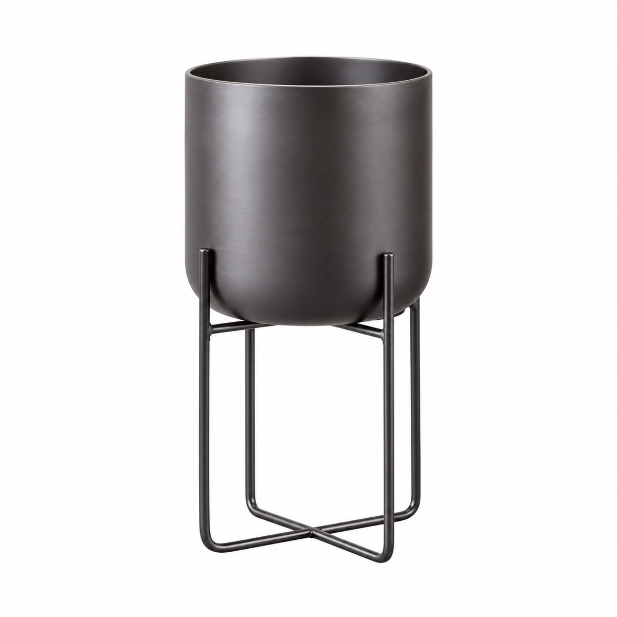 Verossa Metal Standing Planter Matte Black Ø-21 CM X H-41 CM Caelvorne