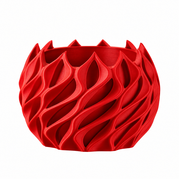 Auriva Sculptural Wave Plant Pot Red Ø-16 CM X H-13.89 CM Caelvorne