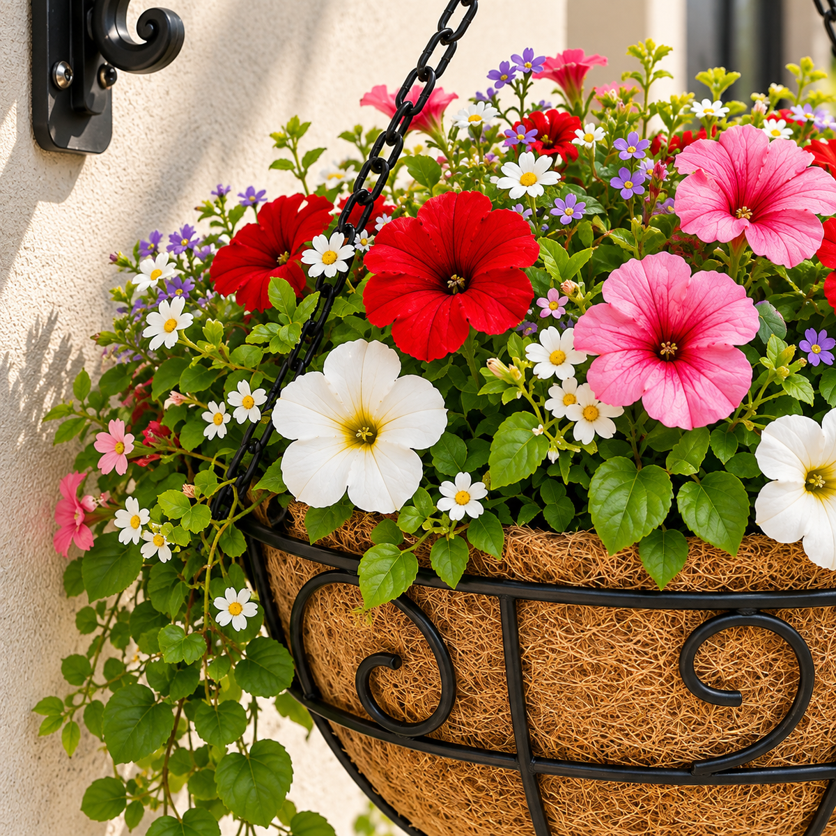 Elverne Metal Hanging Basket with Coir Liner Caelvorne