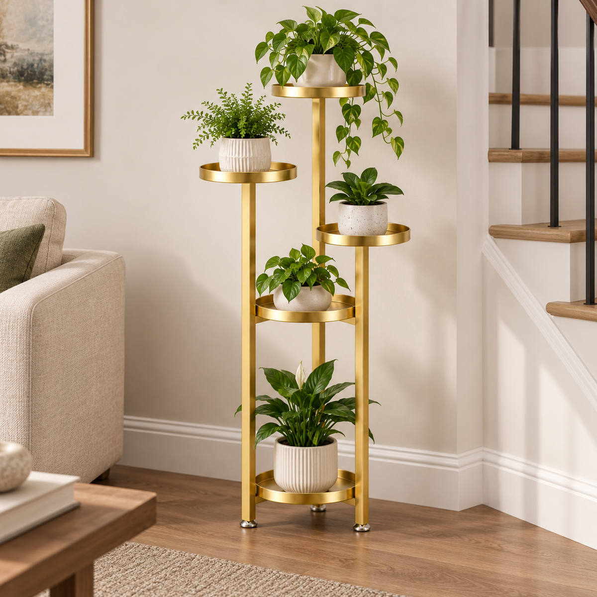 Cavelle Five-Tier Metal Plant Stand Caelvorne