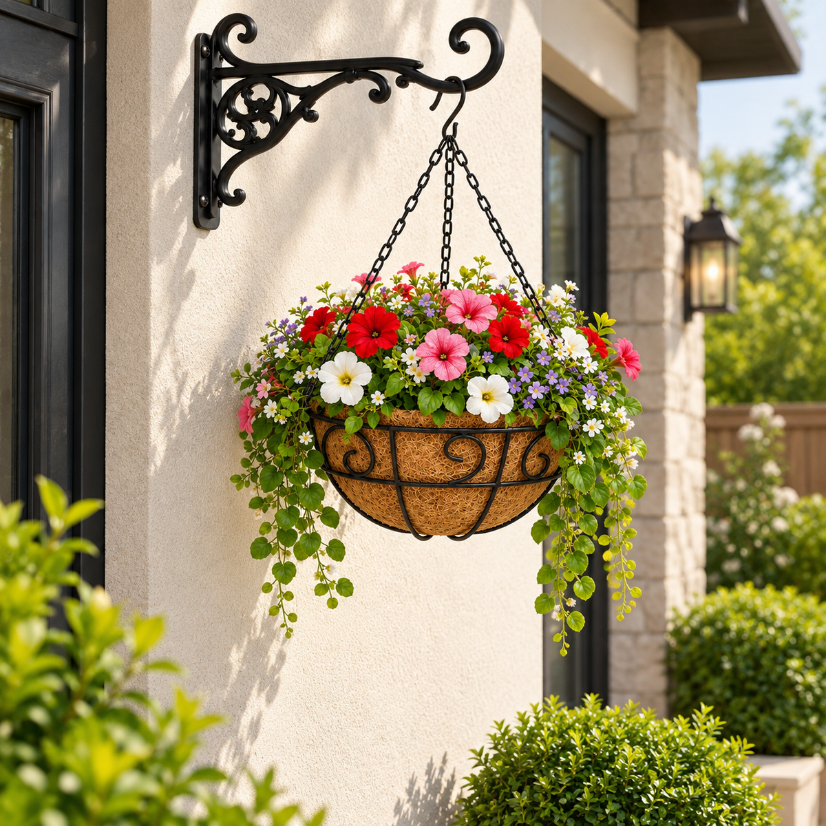 Elverne Metal Hanging Basket with Coir Liner Caelvorne