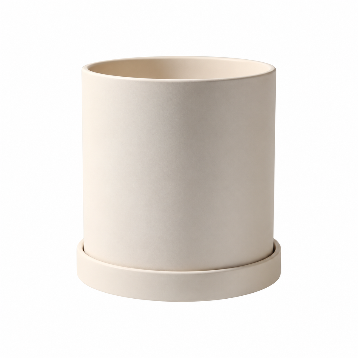 Rovena Ceramic Cylinder Plant Pot Ø-11 CM X H-11 CM With Tray Caelvorne
