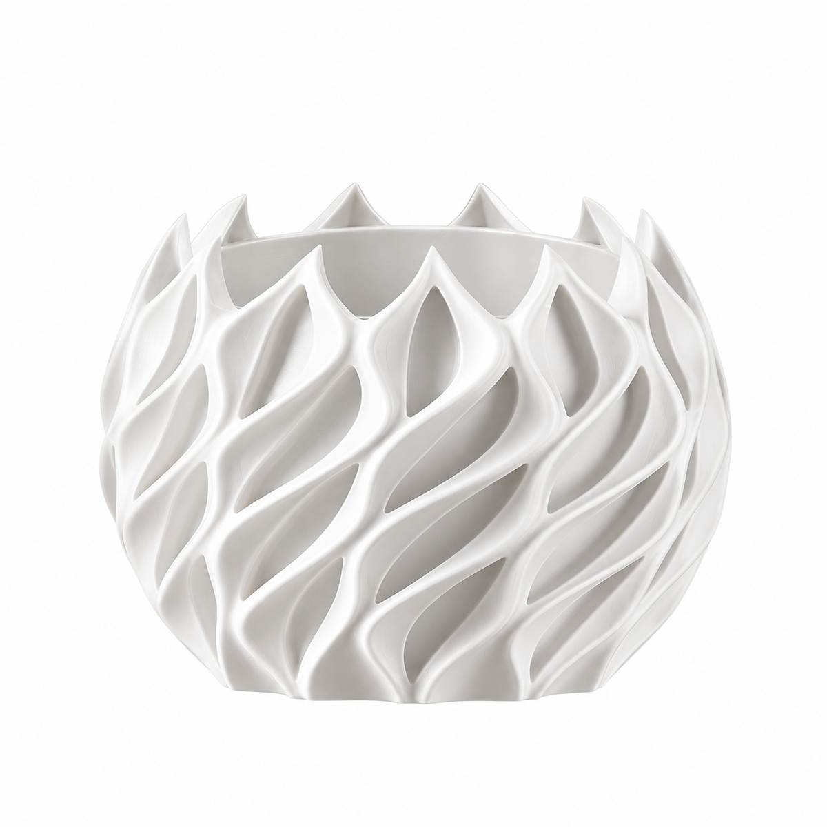 Auriva Sculptural Wave Plant Pot White Ø-16 CM X H-13.89 CM Caelvorne