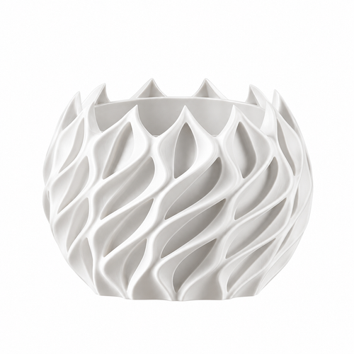 Auriva Sculptural Wave Plant Pot White Ø-16 CM X H-13.89 CM Caelvorne