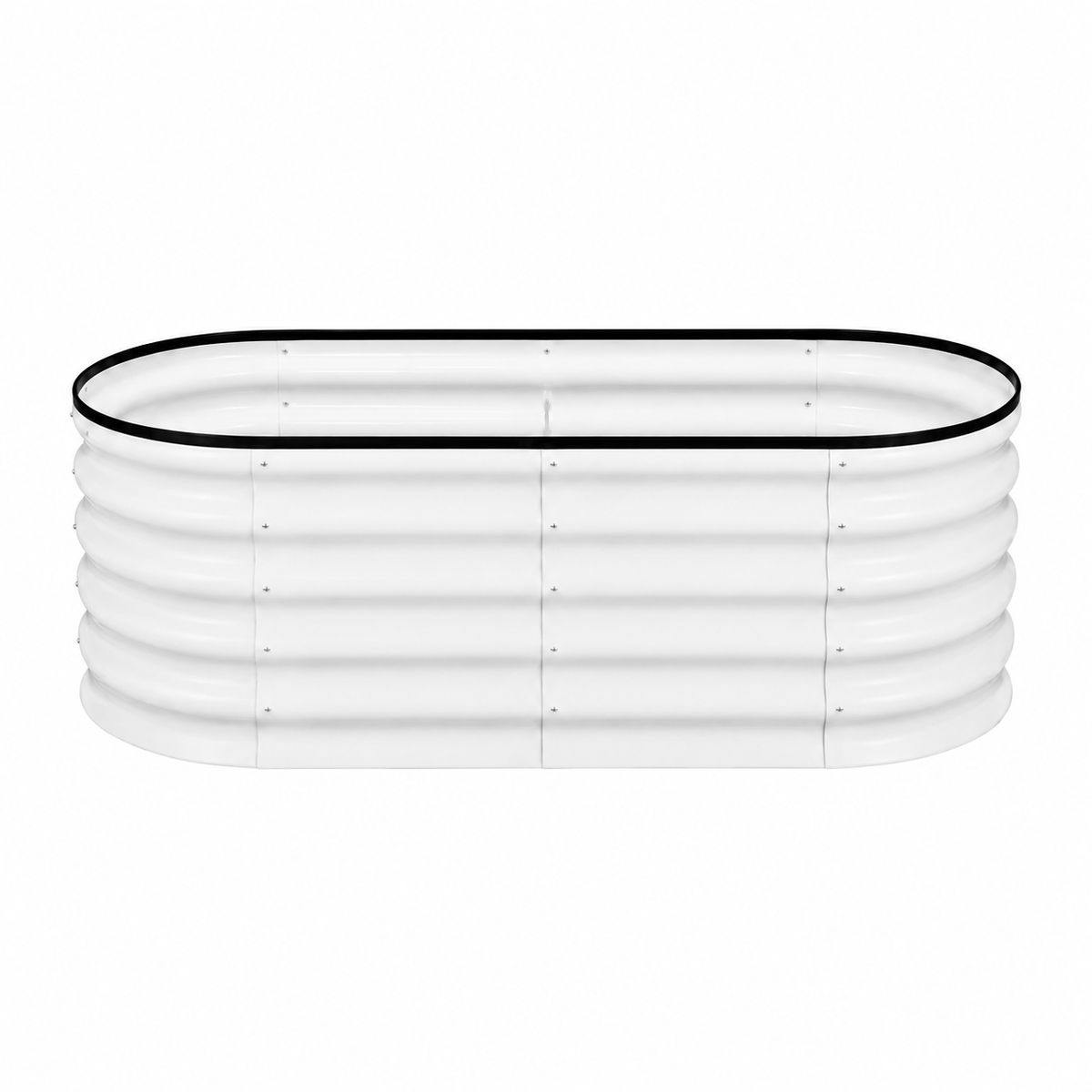 Grovia Corrugated Oval Raised Garden Beds Beige Large Caelvorne
