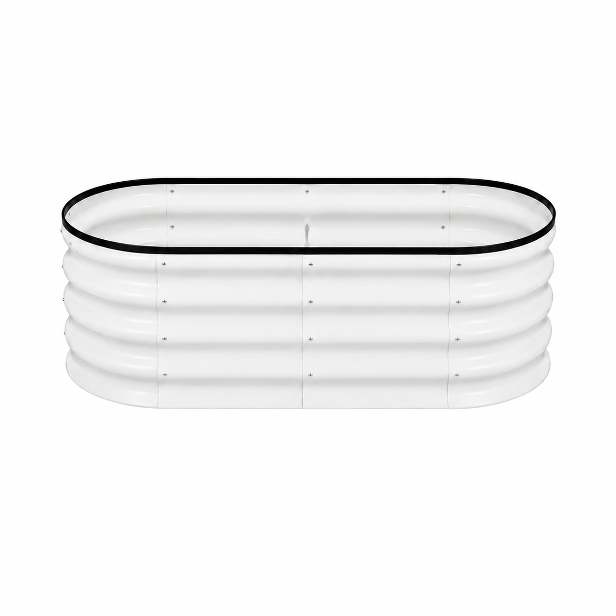 Grovia Corrugated Oval Raised Garden Beds Beige Medium Caelvorne