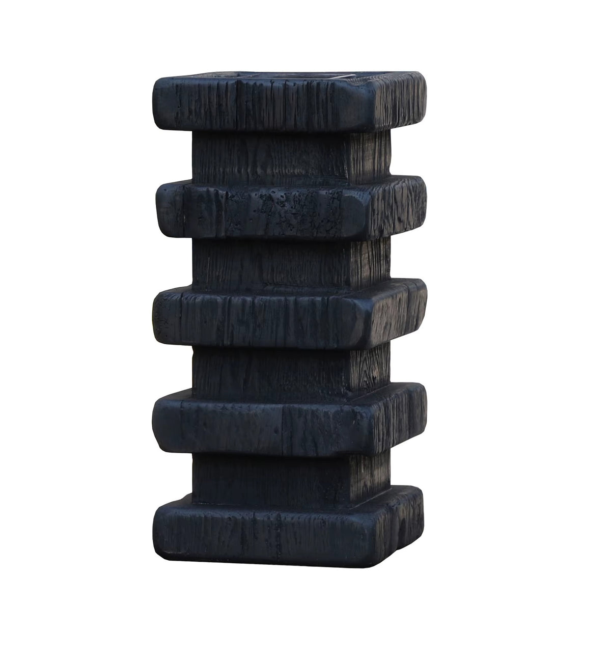 Orvane Textured Column Plant Pot H-44.5 CM X W-20 CM X D-20 CM Black Caelvorne