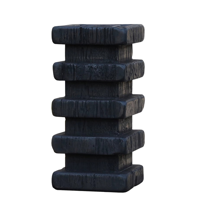 Orvane Textured Column Plant Pot H-44.5 CM X W-20 CM X D-20 CM Black Caelvorne