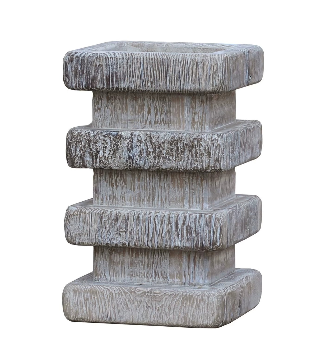 Orvane Textured Column Plant Pot H-44.5 CM X W-20 CM X D-20 CM Whitewashed Caelvorne