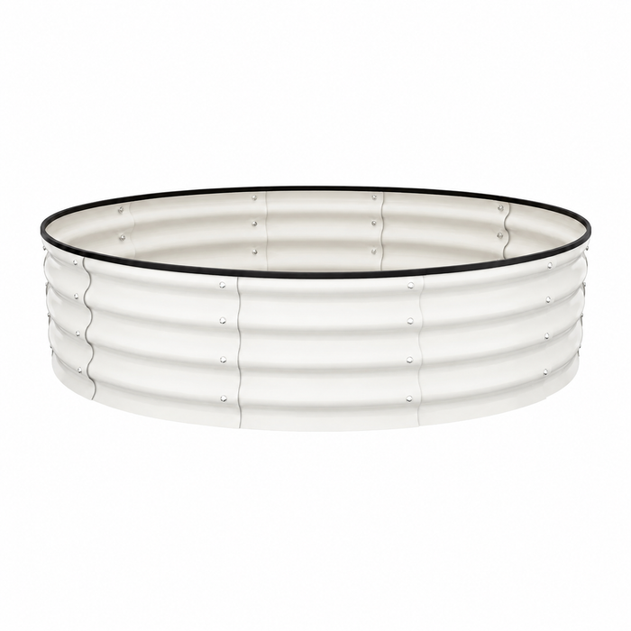 Vibran Round Corrugated Garden Beds White Caelvorne
