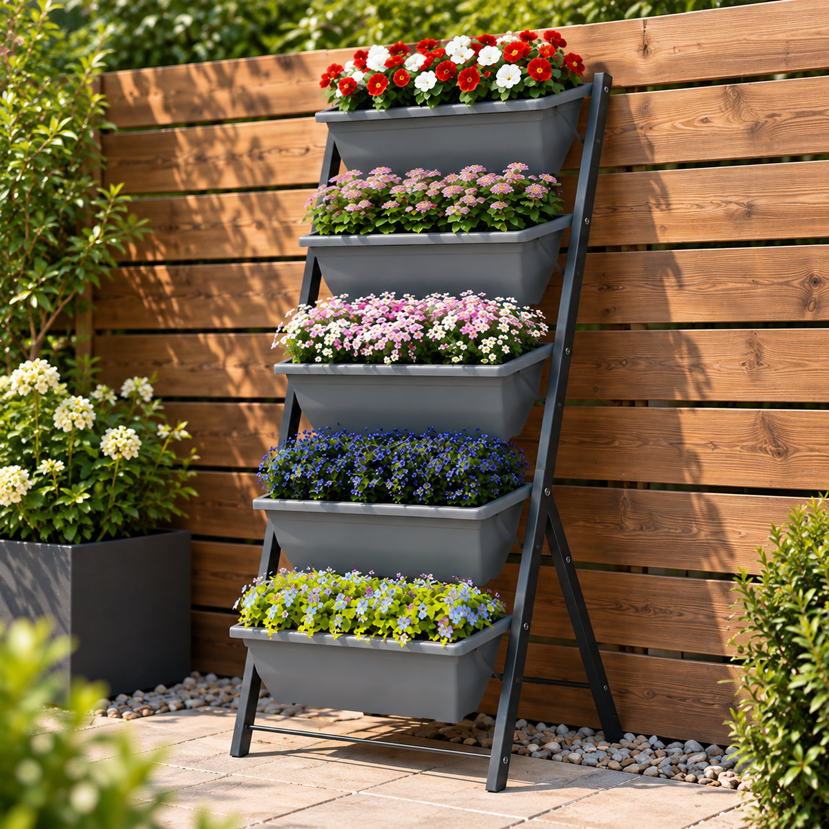 Halvara Metal 5-Tier Plant Stand Caelvorne