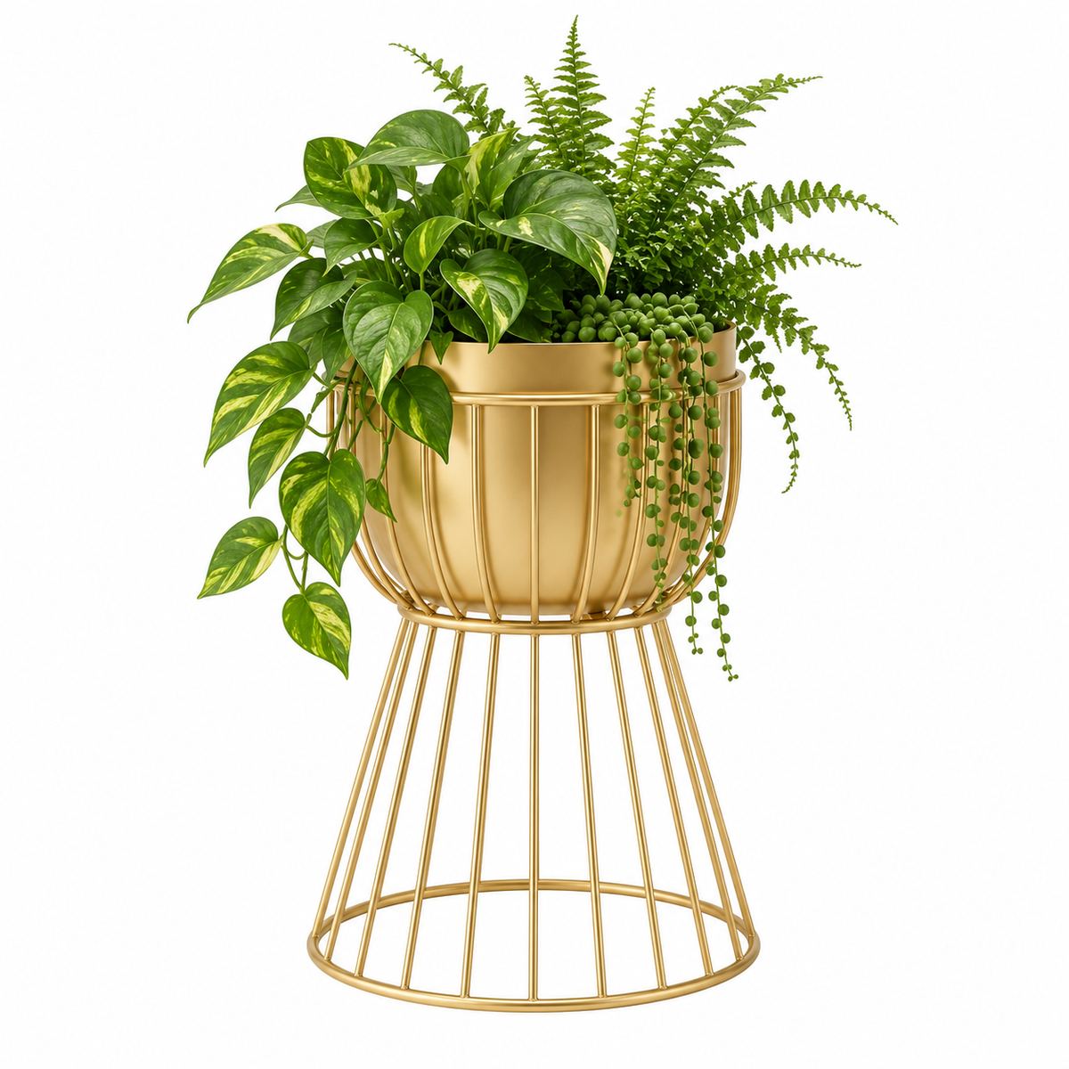 Valmyra Gold Wire Plant Stand Caelvorne