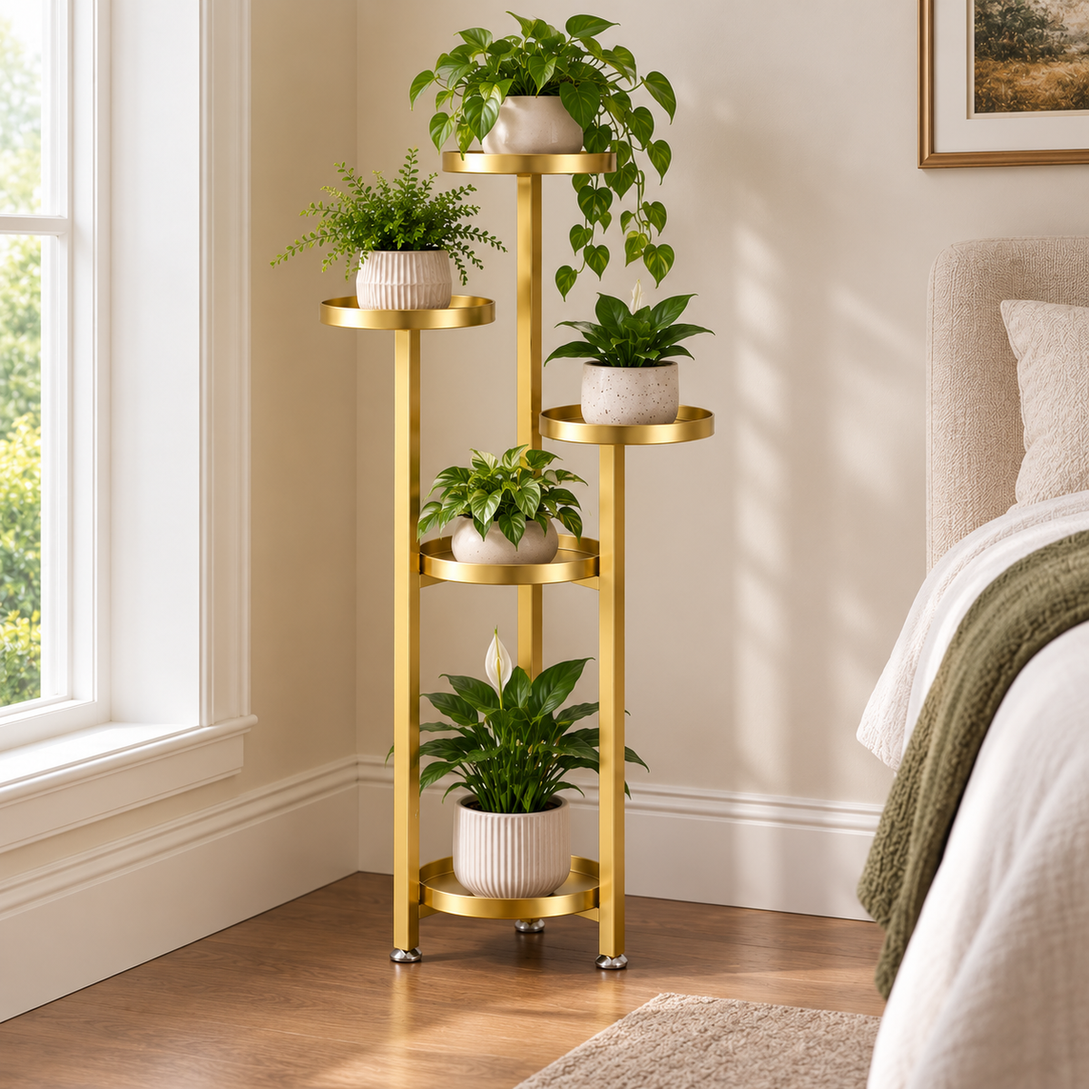 Cavelle Five-Tier Metal Plant Stand Caelvorne