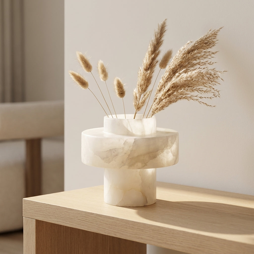 Alvenna White Onyx Vase Caelvorne