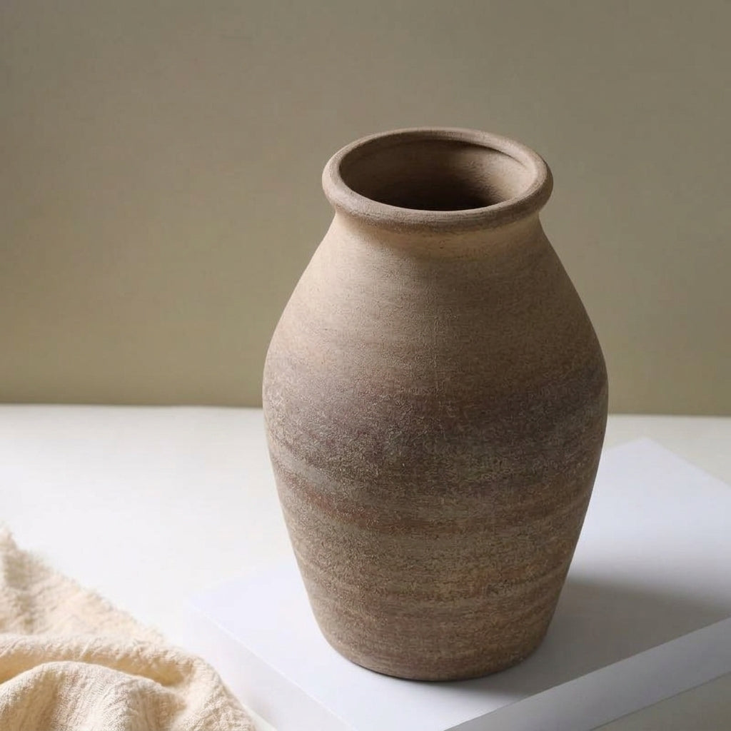 Corvelle Rustic Clay Urn Vase Caelvorne