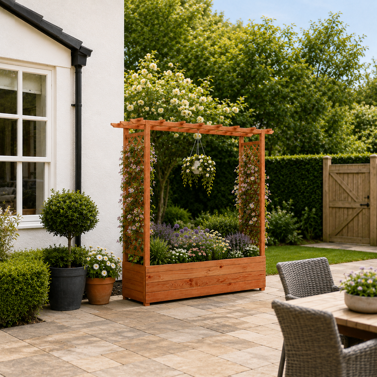 Arbovo Pergola Arch Trellis Planter Box Caelvorne