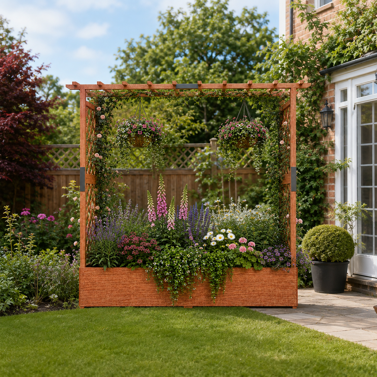 Arbovo Pergola Arch Trellis Planter Box Caelvorne