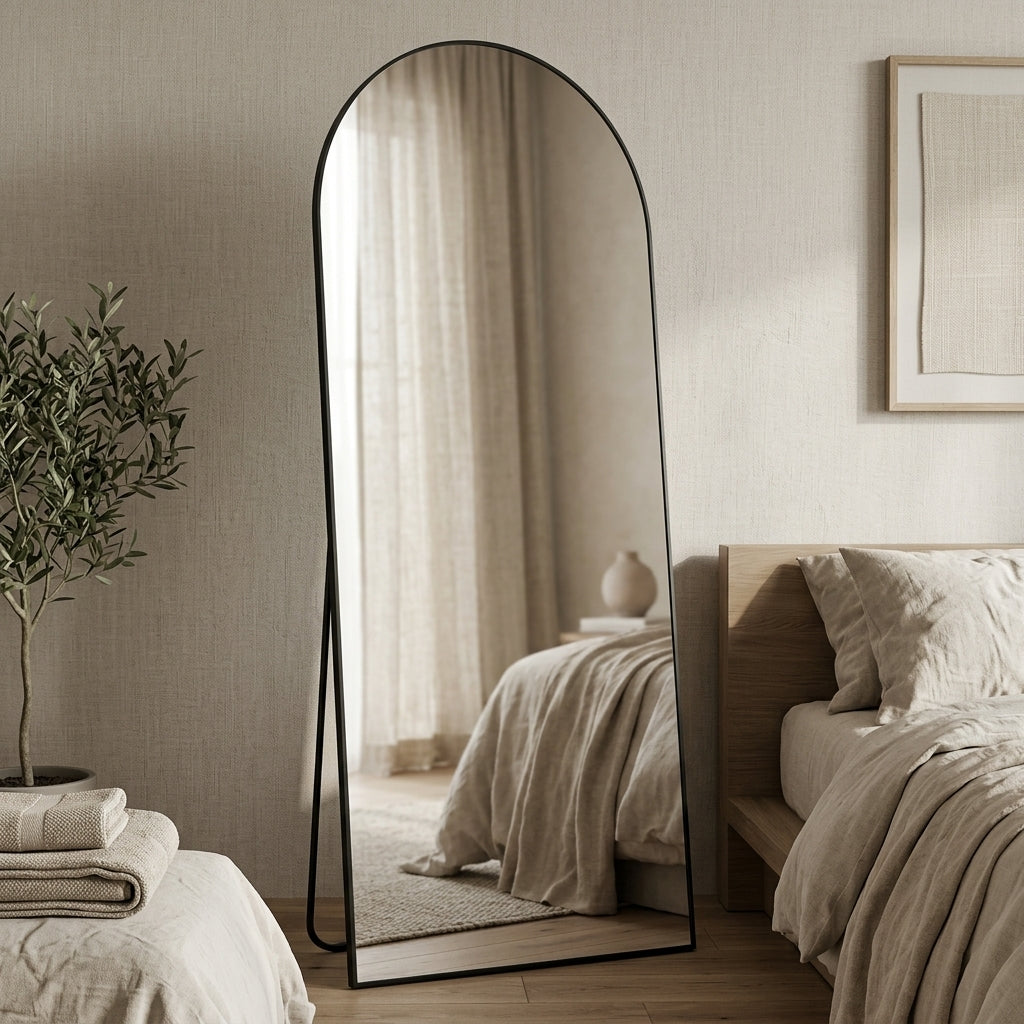 Arvelle Arched Full Length Floor Mirror Caelvorne