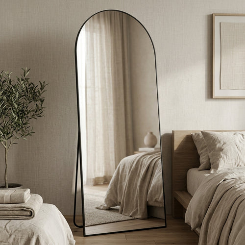 Arvelle Arched Full Length Floor Mirror Caelvorne