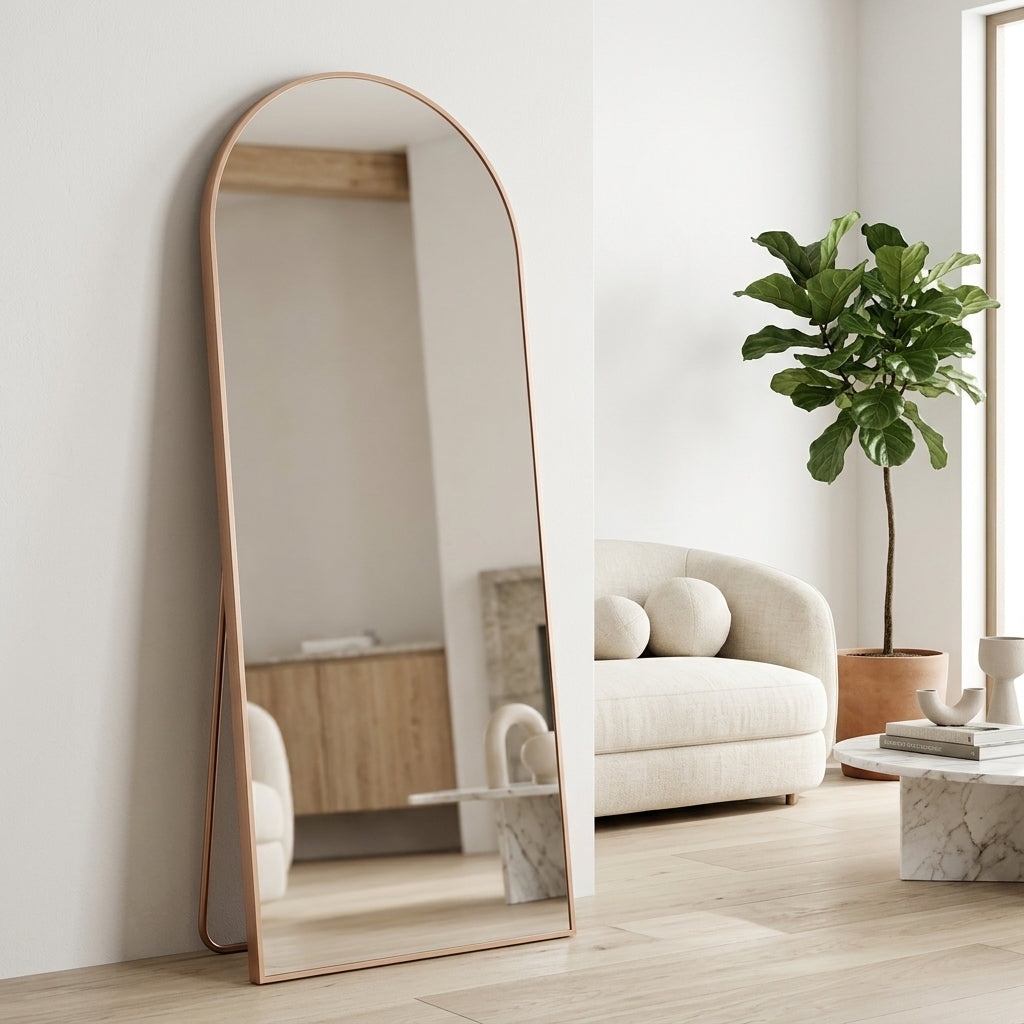 Arvelle Arched Full Length Floor Mirror Caelvorne