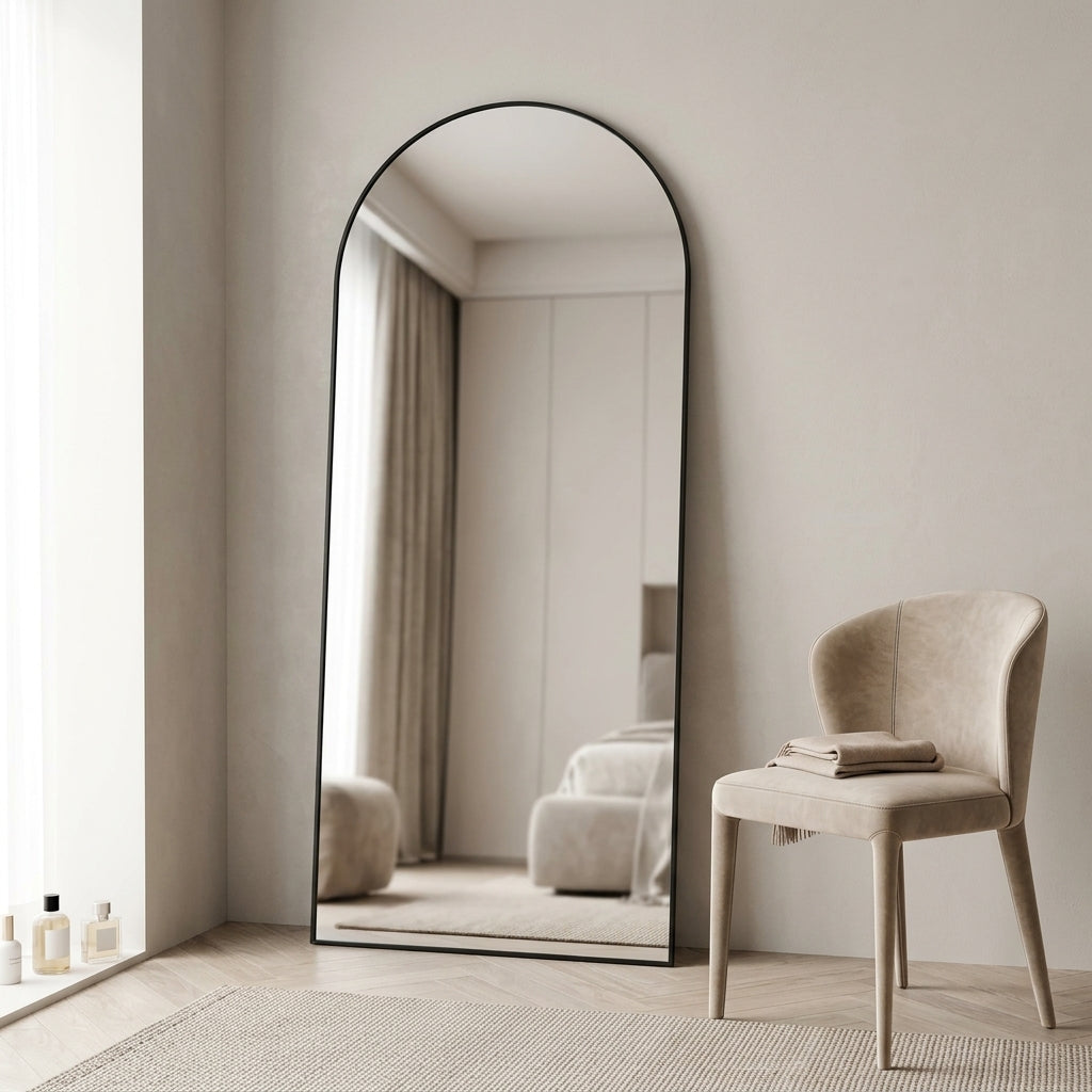 Arvelle Arched Full Length Floor Mirror Caelvorne