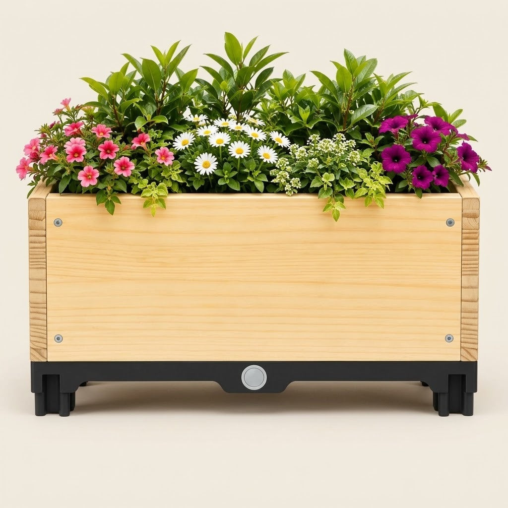 Ashcombe Solid Wood Planter Box L-40 CM X W-40 CM X H-20 CM Caelvorne