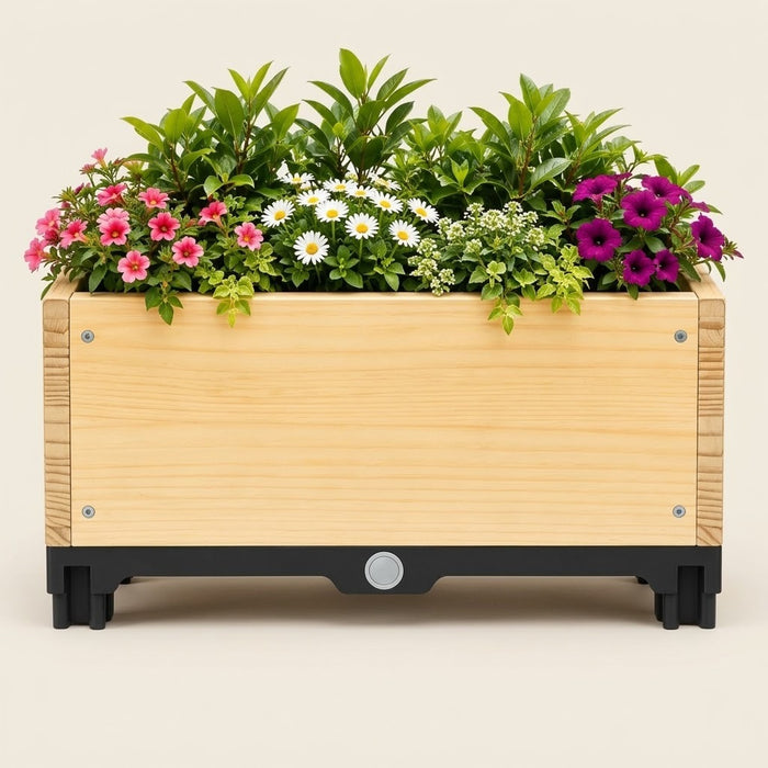 Ashcombe Solid Wood Planter Box L-40 CM X W-40 CM X H-20 CM Caelvorne