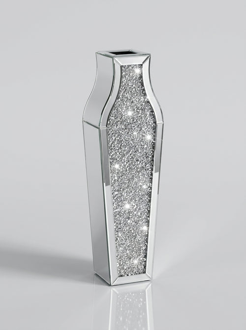 Cristelle Mirrored Crystal Floor Vase Curved Baluster Caelvorne