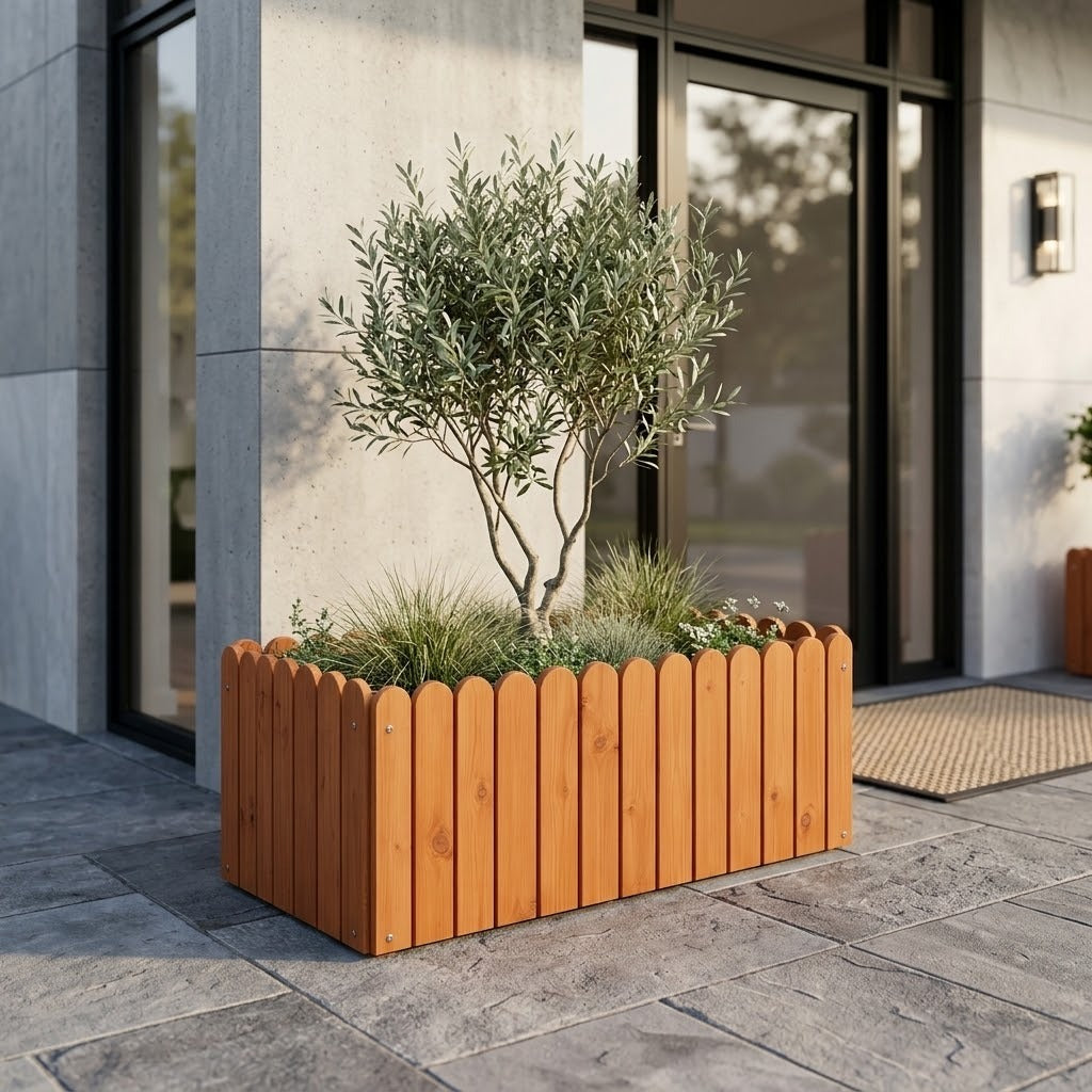 Brackenhurst Large Hardwood Garden Planter Caelvorne
