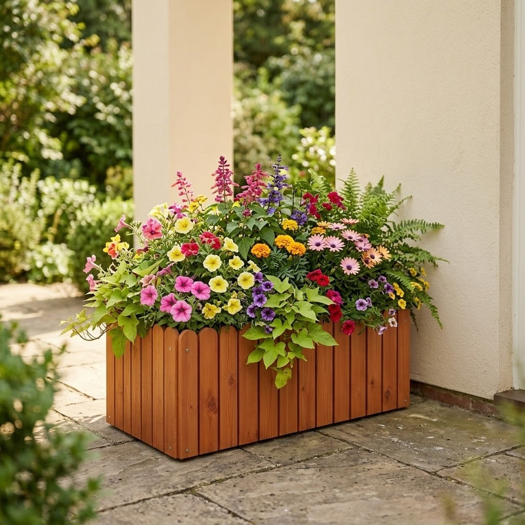Brackenhurst Large Hardwood Garden Planter Caelvorne