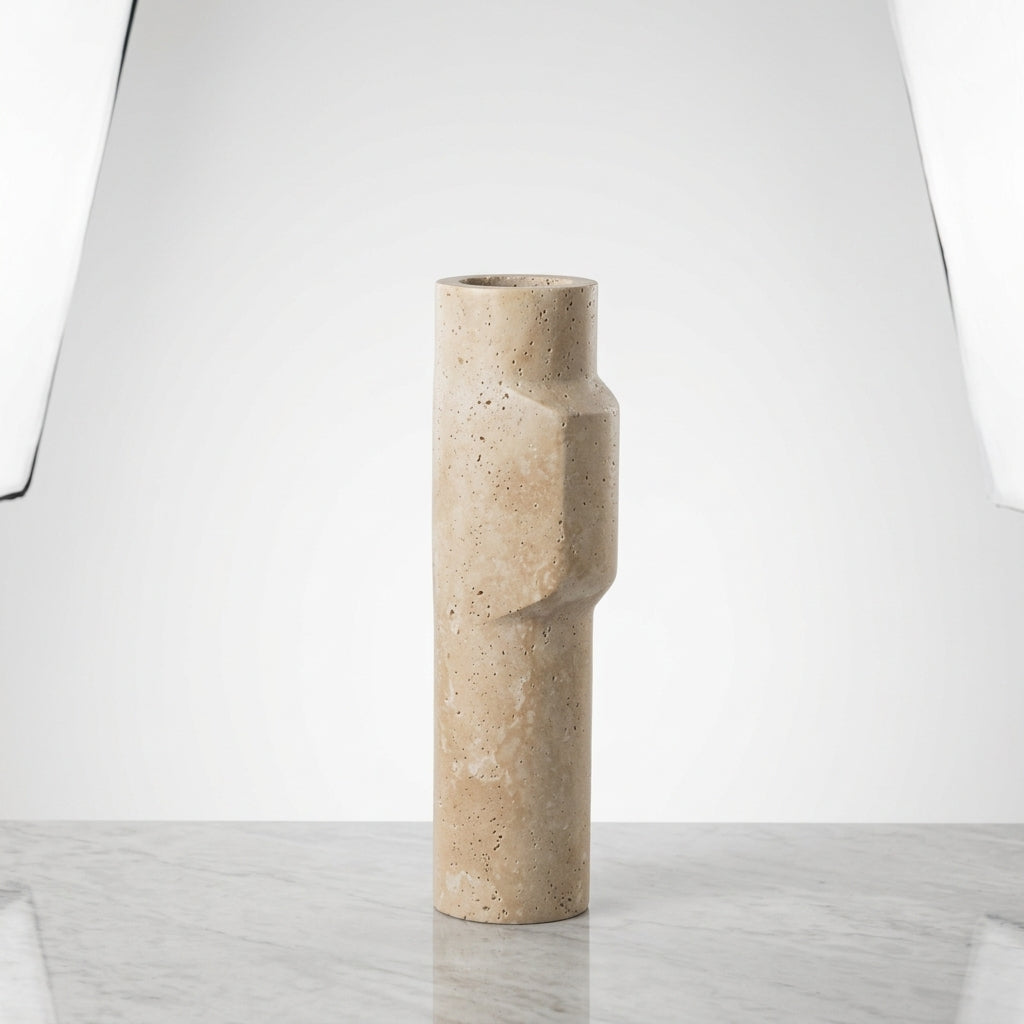 Calenna Travertine Column Vase Ø10 × H39 CM Caelvorne