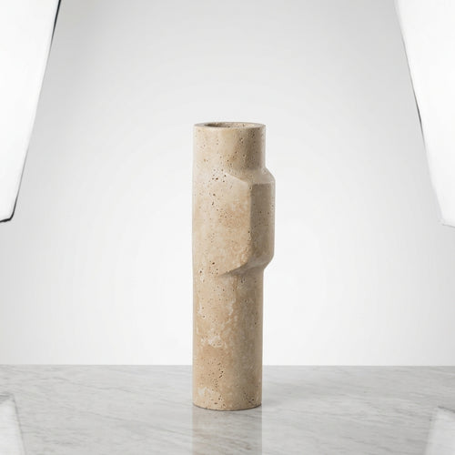Calenna Travertine Column Vase Ø10 × H39 CM Caelvorne