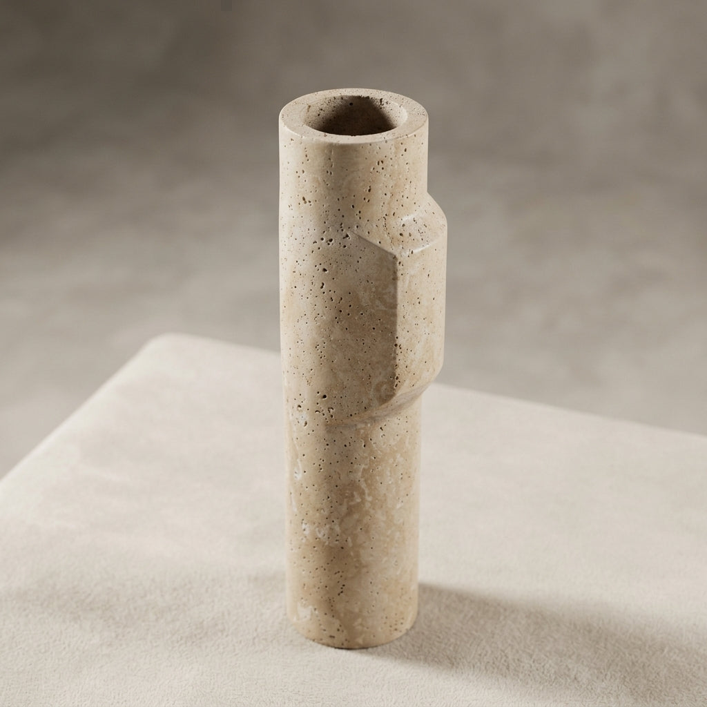 Calenna Travertine Column Vase Caelvorne