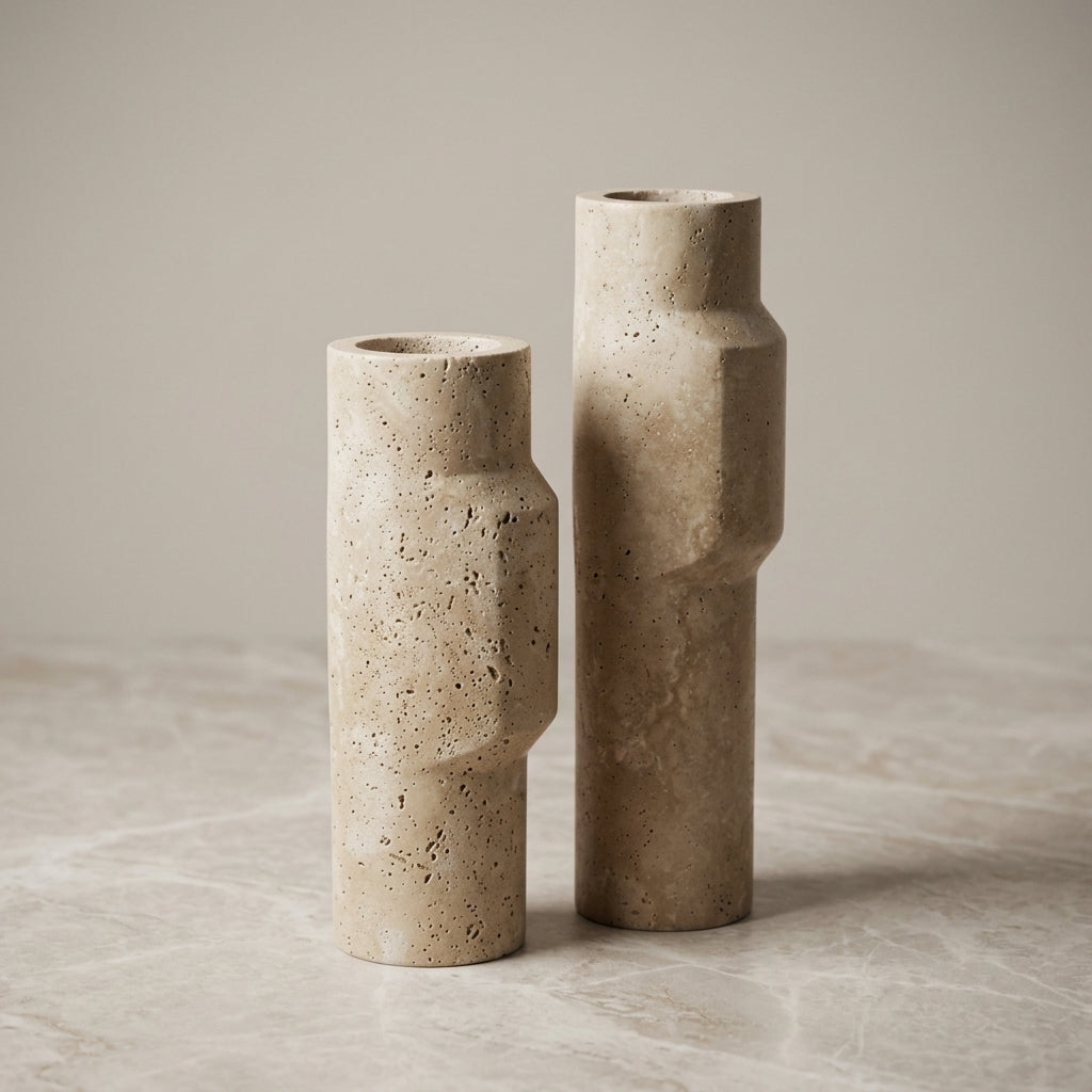 Calenna Travertine Column Vase Caelvorne