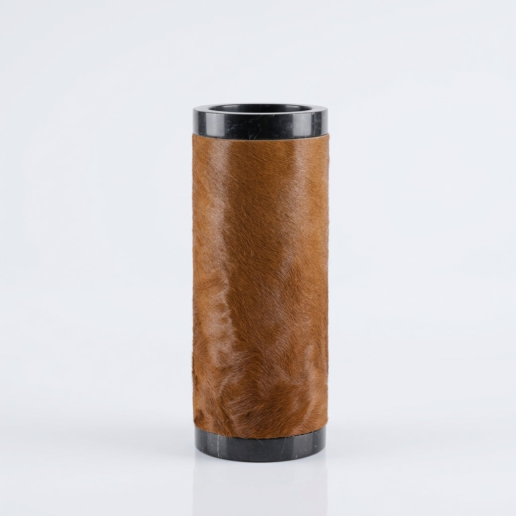 Cavelle Marble & Cowhide Vase Caelvorne