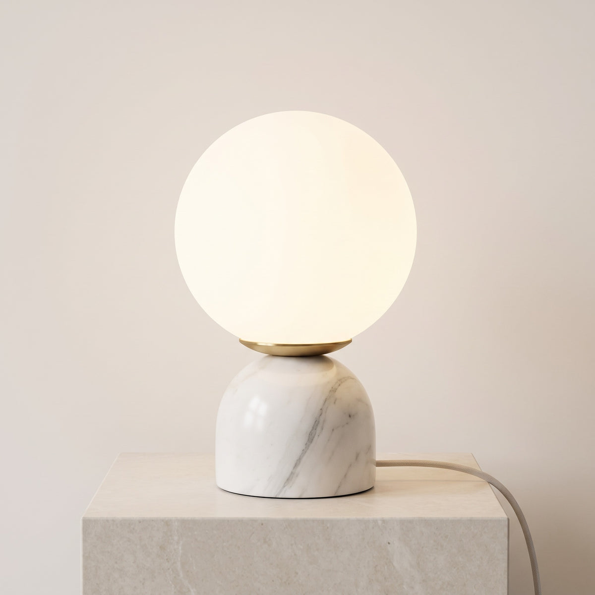 Celestine Marble Globe Table Lamp White Marble Caelvorne