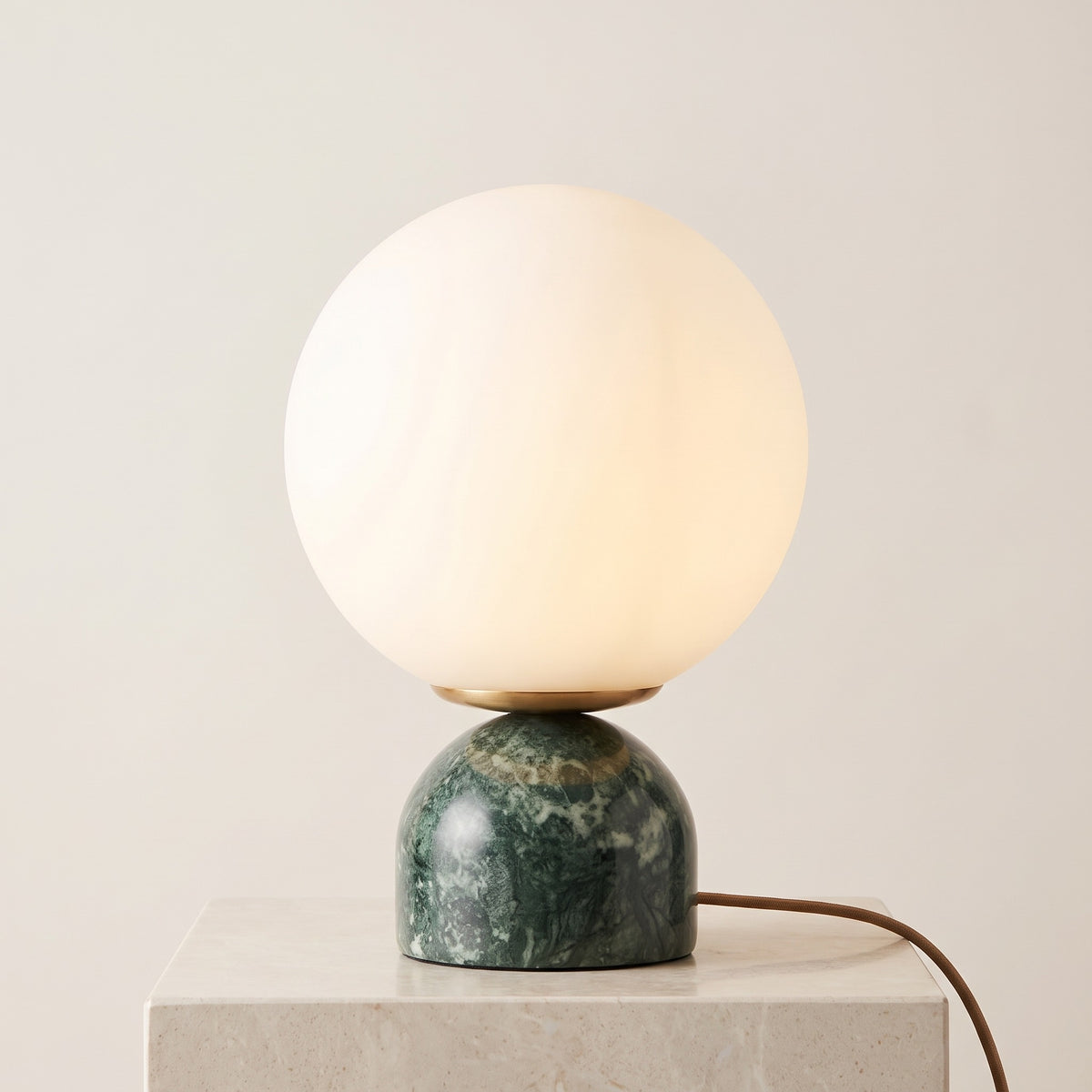 Celestine Marble Globe Table Lamp Green Marble Caelvorne