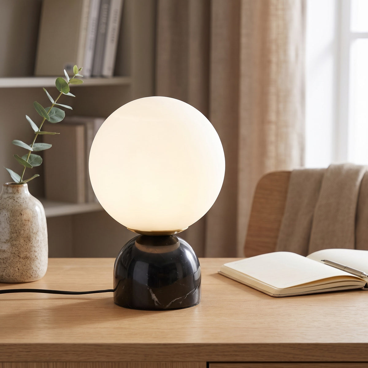 Celestine Marble Globe Table Lamp Caelvorne