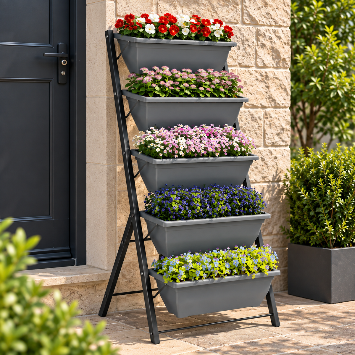 Halvara Metal 5-Tier Plant Stand Caelvorne