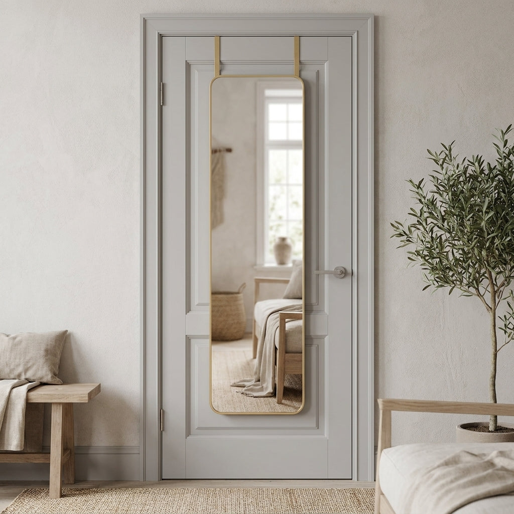 Doravane Over Door Rounded Mirror Gold Caelvorne