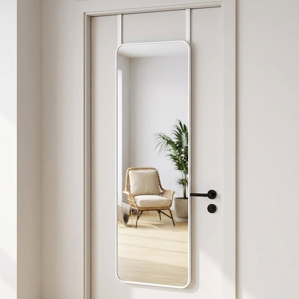 Doravane Over Door Rounded Mirror White Caelvorne