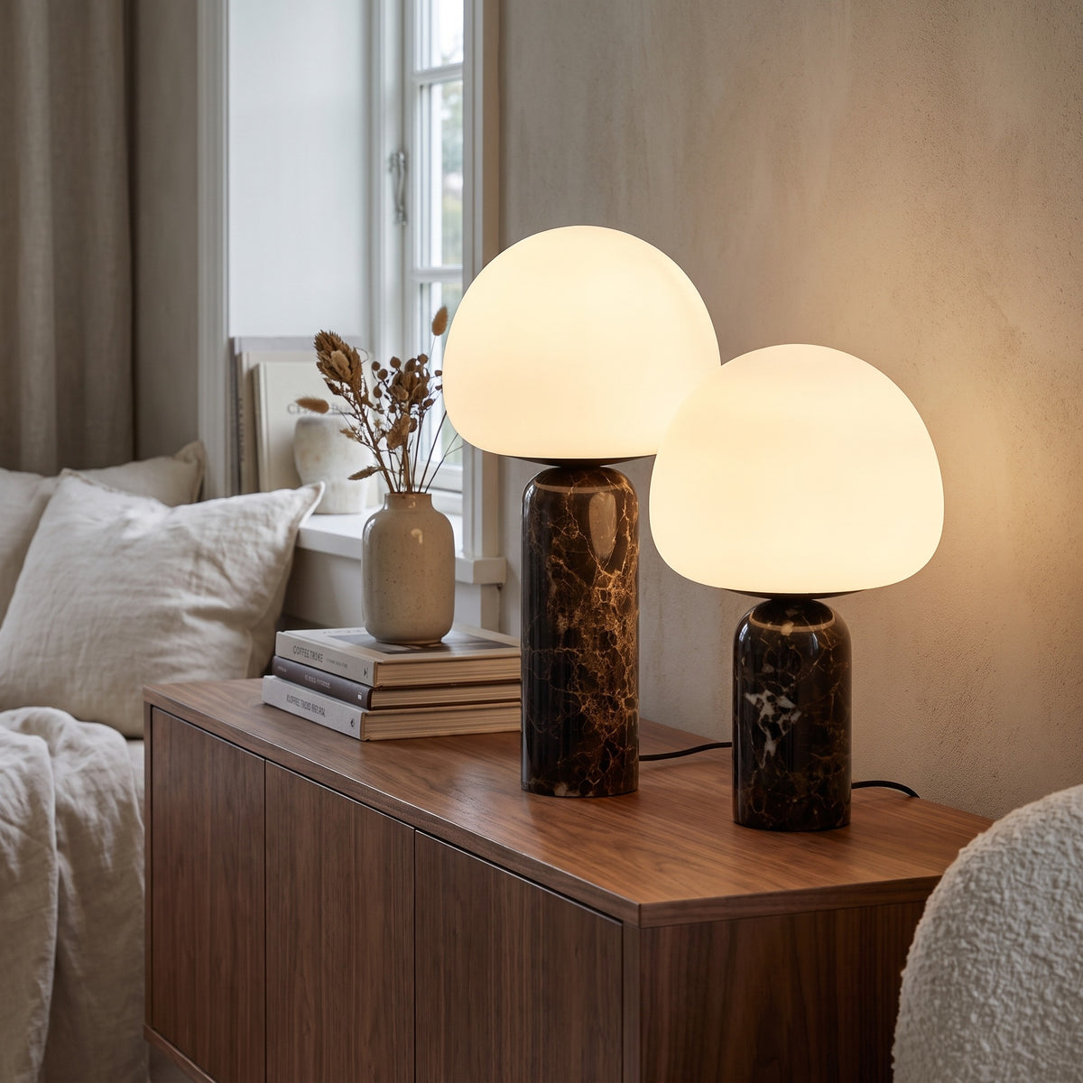 Doravel Marble Dome Table Lamp Caelvorne