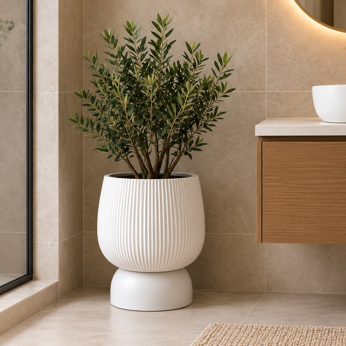 Lavelle Fluted Pedestal Plant Pot Caelvorne