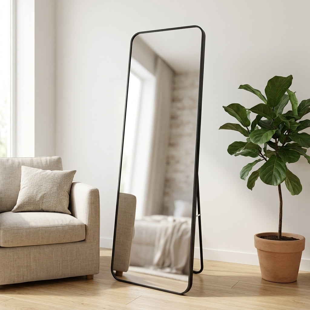 Ellwyn Rounded Standing Floor Mirror Caelvorne