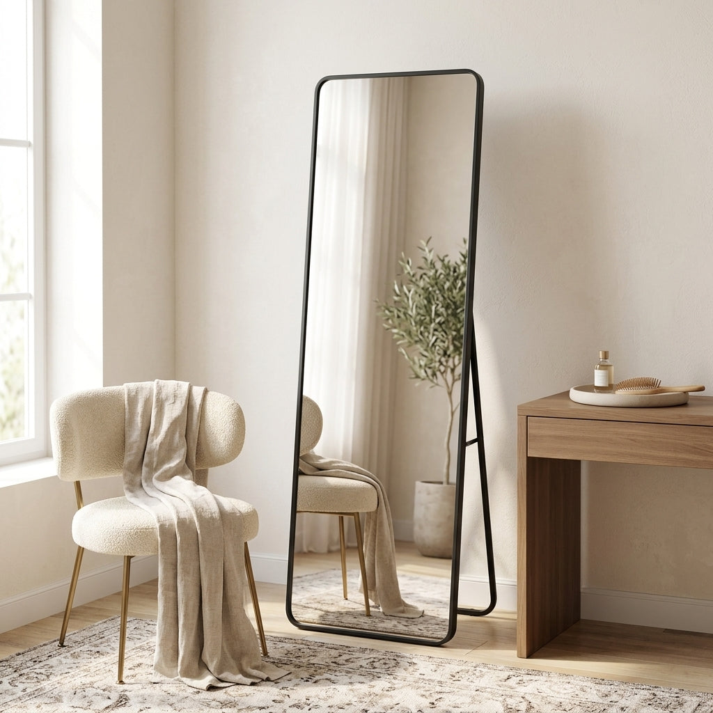 Ellwyn Rounded Standing Floor Mirror Caelvorne
