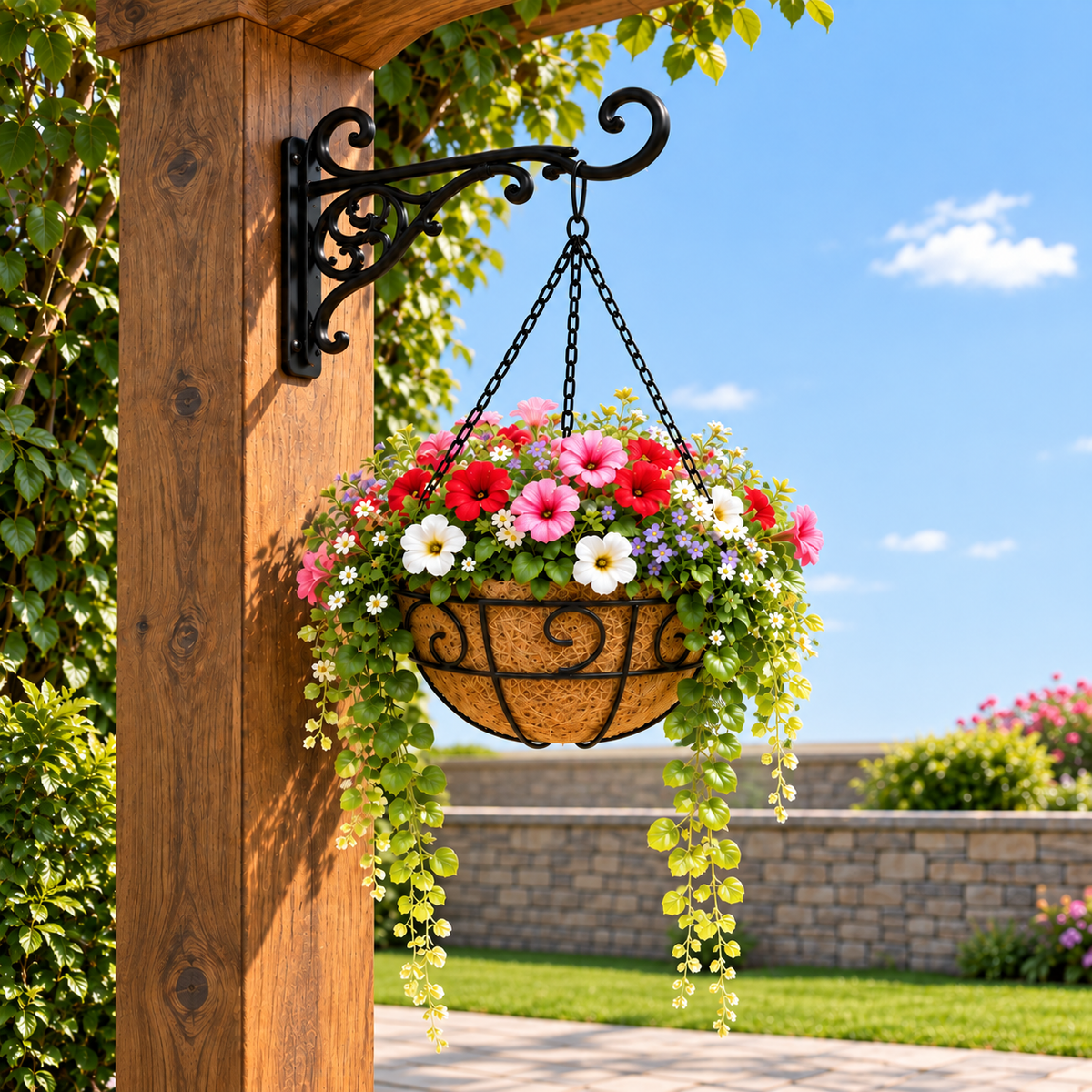 Elverne Metal Hanging Basket with Coir Liner Caelvorne