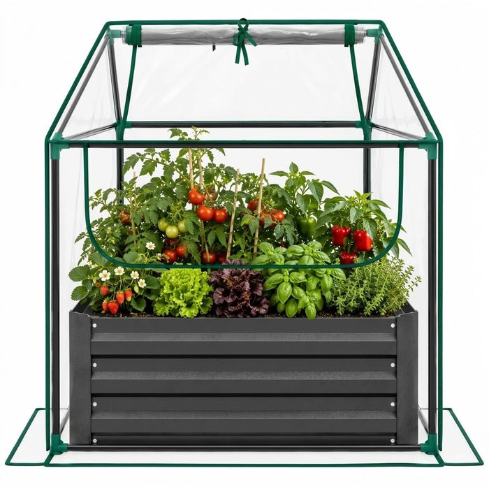 Glasmere Raised Bed with Greenhouse Cover L-127 CM X W-95 CM X H-92 CM Caelvorne