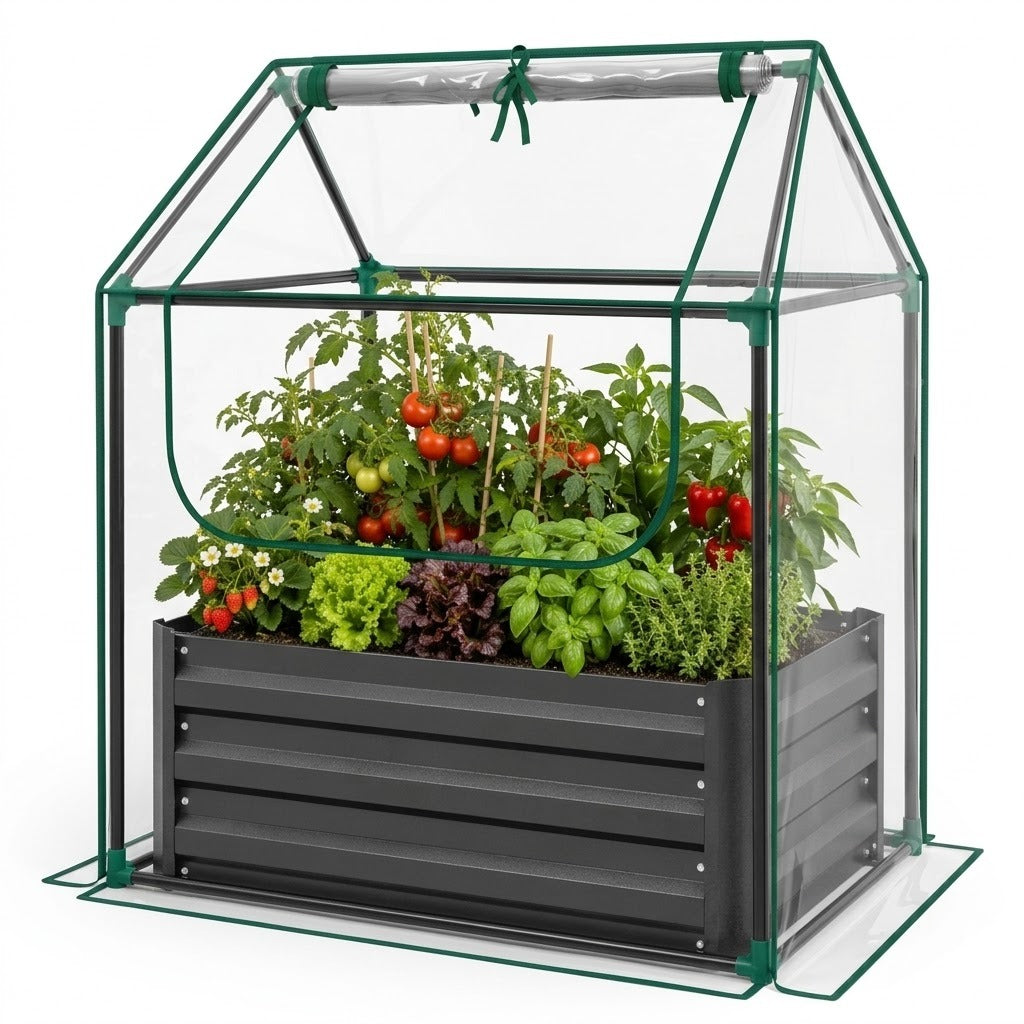 Glasmere Raised Bed with Greenhouse Cover Caelvorne